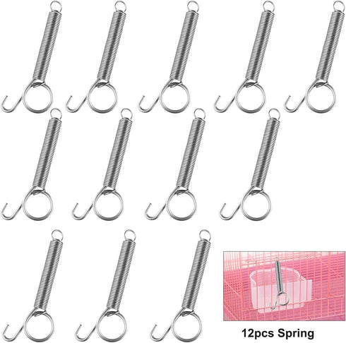 Lockable Spring Cage Latch for Pet Doors, 8.5cm, Silver