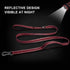 TwoEar 5FT 1IN Strong Red Dog Leash with 2 Padded Handles, Traffic Handle for Extra Control, Reflective Walking Lead.