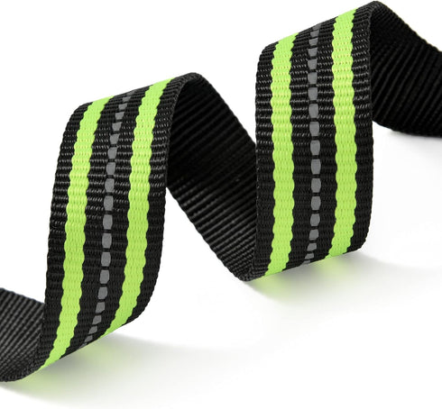 Mile High Life Reflective Dog Collar - Nylon Pet Collar with Buckle, Light Weight Lime Green for Large Dogs (L)