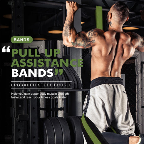 Pull Up Assistance Bands, Heavy Duty Resistance Band for Pull Up Bar, Adjustable Weight/Size with Fabric Feet