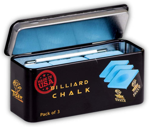 Pack of 3 Tiger Pool Cue Billiard Chalk - Blue