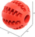 ADUCK Dog Ball Toys for Aggressive Chewers - 2.8 Inch Fire Red Natural Soft Bouncy Rubber Ball for Pet IQ Training