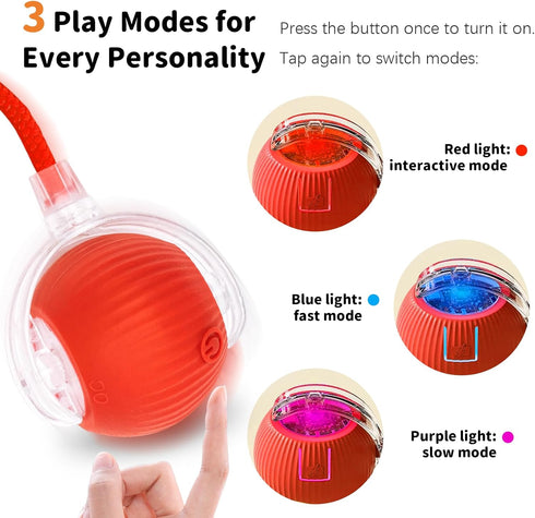 Interactive Cat Toys for Indoor Cats Smart Automatic Ball Rolling for Bored Kitten Pet Upgraded Speedy Moving Chase