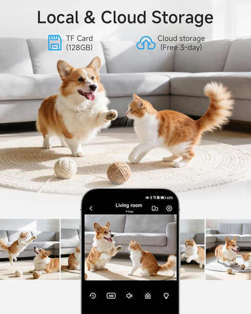 Noorio 5GHz 2K 360 T110 Security Indoor Camera with WiFi, UHD Security Camera, Pet/Dog/Baby Camera with Phone app