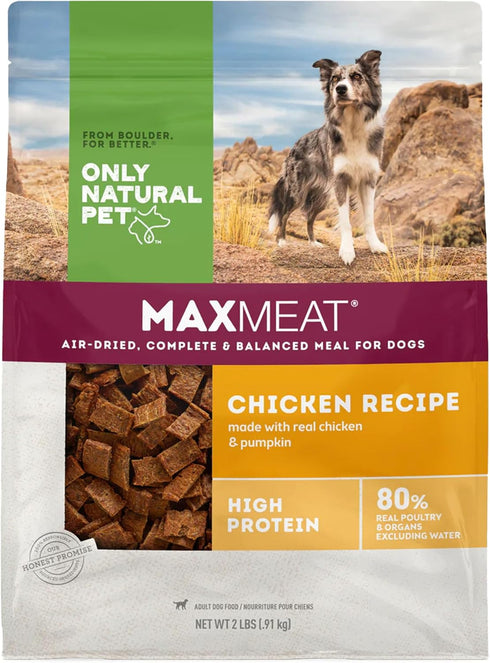 Only Natural Pet MaxMeat Holistic Air Dried Dog Food, All Natural, High Protein, Grain Free, Chicken with Pumpkin &