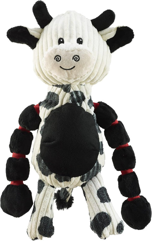 Outward Hound Thunda Tugga Cow Plush & Squeaky Dog Tug Toy