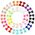 Chenkou Craft 40pcs Puppy Yorkie Dog Hair Bow, Pure Ribbon with Rubber Band, 40mm, Mix Colors, Pet Grooming Products