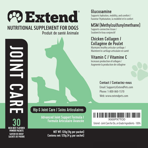 Extend Joint Care for Dogs - Hip and Joint Supplement Powder, Glucosamine for Joint Pain Relief