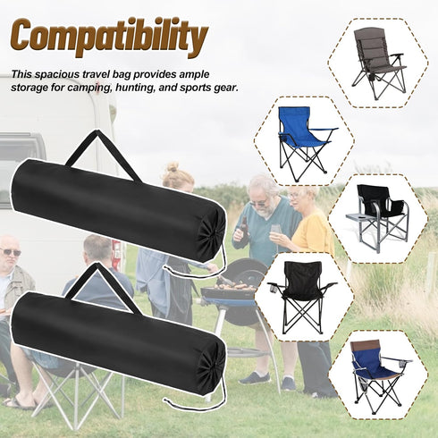 Tweruna 2 Pack 45.3'' Camp Chair Replacement Bag, Heavy-Duty Folding Chair Storage Bag with Shoulder Strap & Drawstring