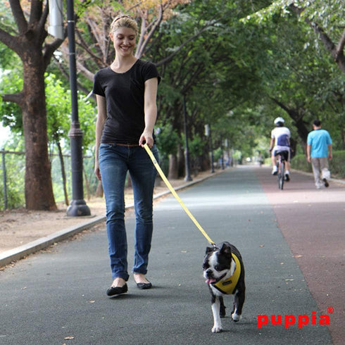 Puppia Soft Dog Harness - No Choke, Over-The-Head, Adjustable Chest Belt, Quick-Release Buckle, Yellow, Medium