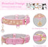 PetsHome Bling Rhinestones Cat Collar, Premium PU Leather with Pendant Adjustable Collars for Big Cat and Small to