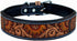 Leather Dog Collar, Western Style Sun Flower Design, Padded for 10AB122-XS