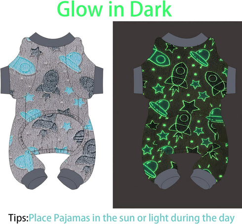 Small Dog Pajamas, Glow in Dark Tie Dye Unicorn Sweater for Tiny Dogs, Super Soft Velvet Material (Blue, X-Small)