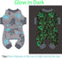 Small Dog Pajamas, Glow in Dark Tie Dye Unicorn Sweater for Tiny Dogs, Super Soft Velvet Material (Blue, X-Small)