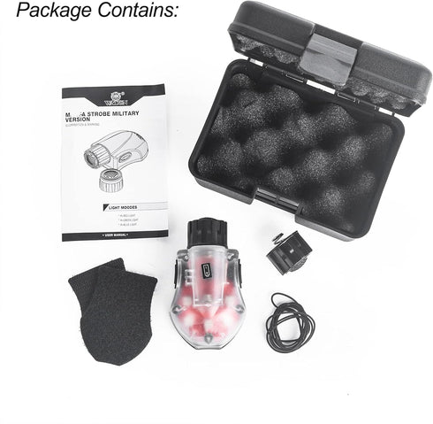 NOBUHIRO Tactical Helmet Light, IR Strobe + 5-Speed Red Strobe Light for Camping Hunting Outdoor Sports