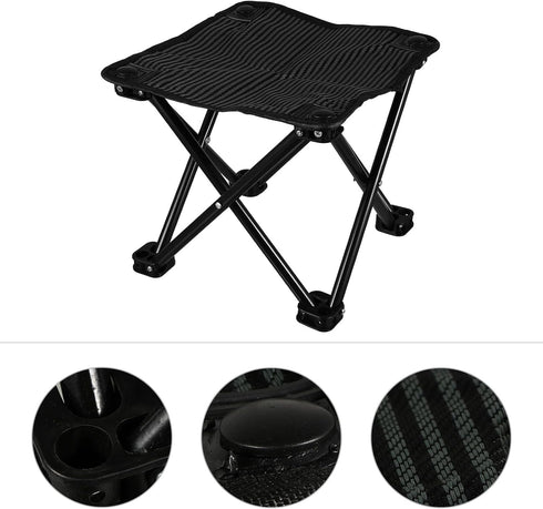 ARTIBETTER Folding Fishing Chair Lightweight Outdoor Folding Beach Stool with Mini Seat and Carry Bag Portable Camping