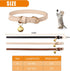 3 Pack Leather Cat Collars with Bells - Soft Pet Safety Kitten Collars in Black, Chocolate, Beige (XS)