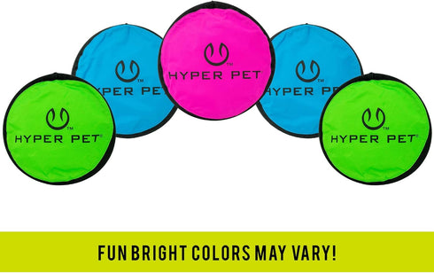 Hyper Pet Flippy Flopper 9" Flying Disc - Soft Dog Toy, Floats in Water, Pack of 5 (Colors May Vary)