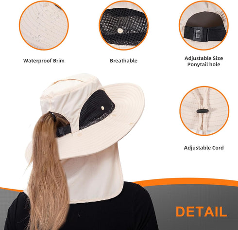 Mosquito Net Hat - Bug Cap with UPF 50+ Sun Protection and Hidden Netting for Outdoors for Women and Men