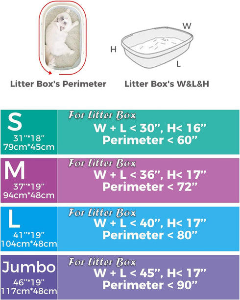 KropBom 20 Count 46" 19" Jumbo Cat litter Box Liners, x Extra Large Heavy Duty Litter Pan Liner Bags with Drawstring