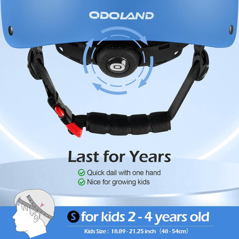 2-8, 48-54cm, Odoland Kids Bike Helmet for Boys & Girls Age Kid Bicycle Helmet Adjustable Fits Safety Multi-Sport