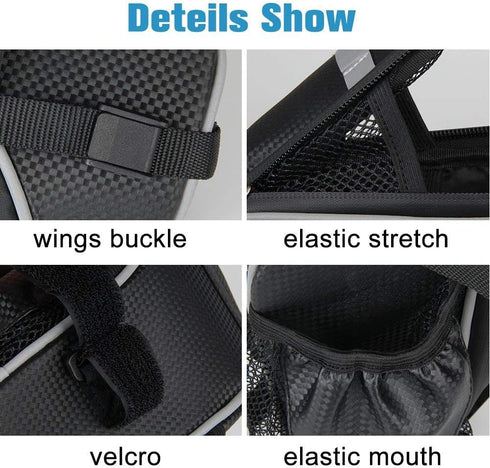 Waterproof Rear Under Seat Bike Saddle Bag, Double Bottle Pouch Bicycle Tail Pocket with Reflective Strip for MTB