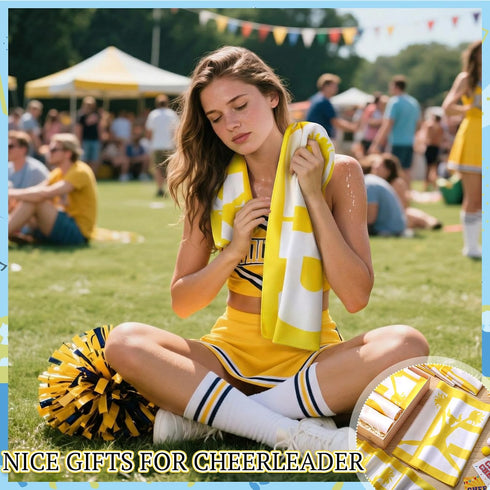 Windkream 12 40" 12" Pcs Cheerleader Cooling Towel Cheer Gifts Bulk for Team Cheer Sports Gifts with Bags x Breathable