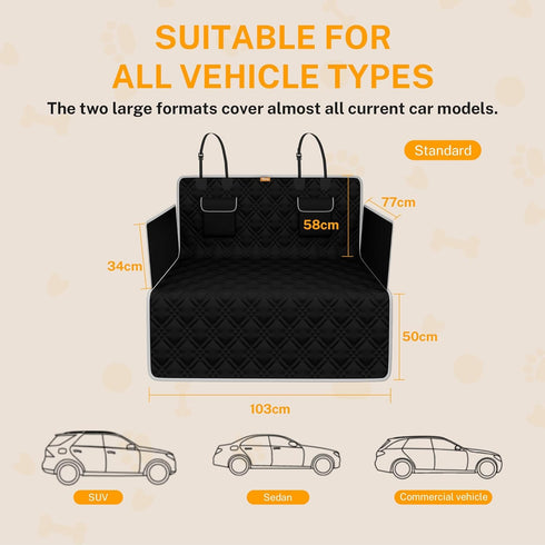 Toozey 72.8"x40.6" Dog Car Seat Cover for SUV, Sedan & Van, Waterproof & Tear-Resistant Back Seat Pet Cover for Dogs