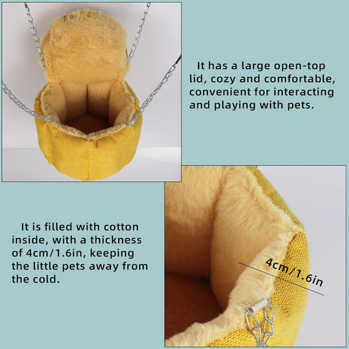 Hammock, Rat Bed, Sugar Glider Rat Bed for Cage, Guinea Pig Hanging Basket Warm Bed, Sugar Glider Pouch Hanging Bed