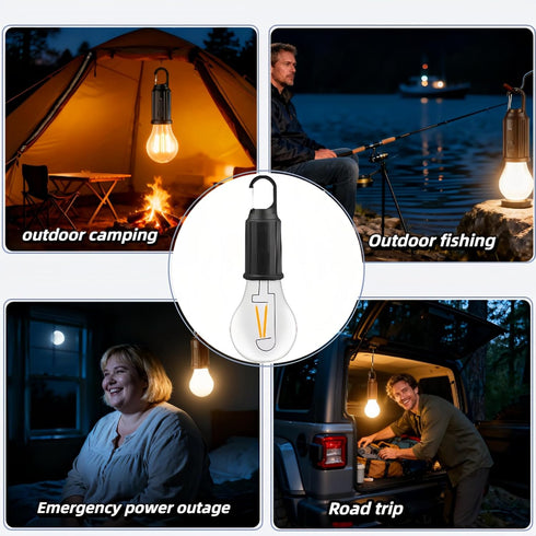 Chinshwehaw 3 1PCS) (T01) Portable LED Camping LanternHang Anywhere Hook, USB-C Rechargeable, Brightness Modes, Water