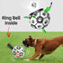 Dog Soccer Balls Toy with Bell Inside, Outdoor Interactive Toys for Tug of War, Puppy Birthday Gifts, Durable Squeaky