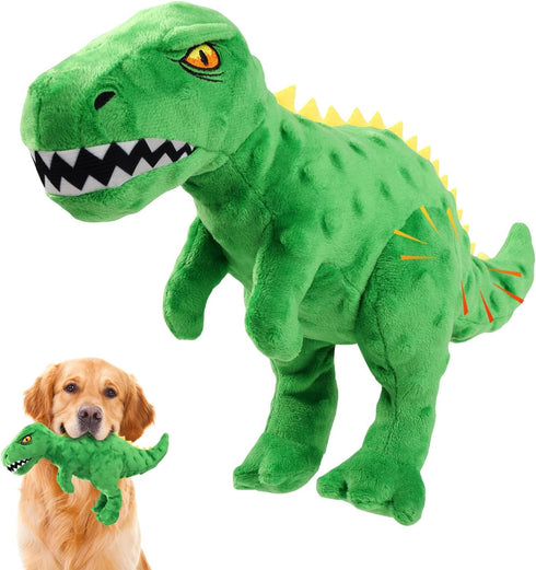 Homounter Dog Toys Cute Dinosaur Plush Toy for Large Dogs - Squeaky Interactive
