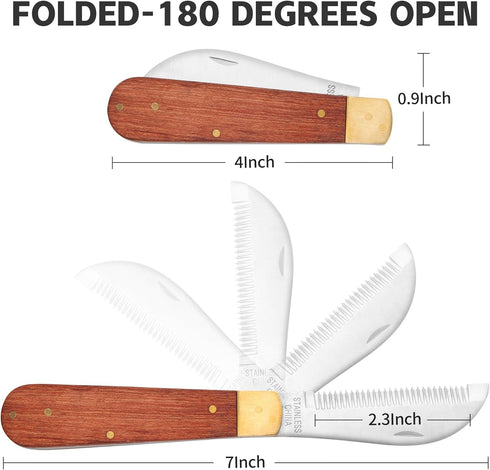 Hand Stripping Tools for Dog Grooming, Shedding Blade Stripping for Horses, Right-Handed Fold Up Design