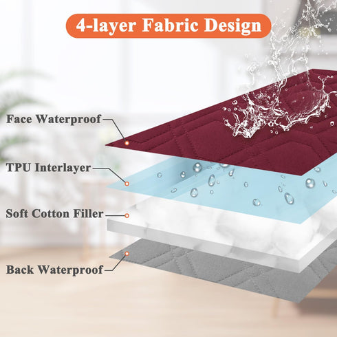 Dog Bed Covers Only, Waterproof Quilted Replacement Washable Cover for Dog Cat, Cushion Cover 30Lx20Wx6H