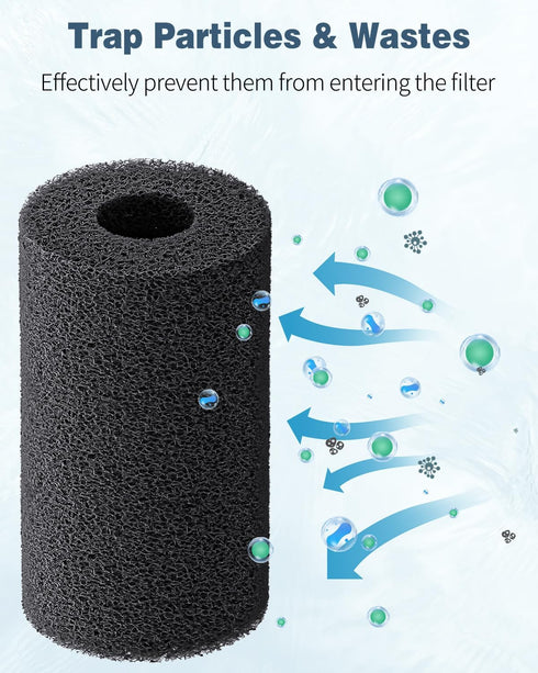 Pawfly 6 Pack Pre-Filter Sponge, Aquarium Filter Sponge 0.8" Intake Foam Roll for Small Fish Shrimp Fry Tank Accessories