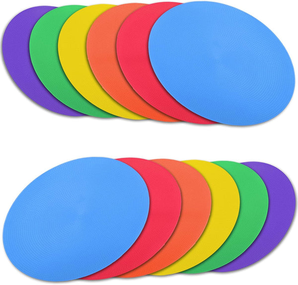 Poly Spot Markers 9 Inch, 15 Pcs Non-Slip Rubber Agility Markers for Football, Soccer, Basketball Training