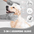 ROPO multi-functional silicone gloves for pet grooming, hair shedding, bathing, and massage (Grey+Purple)