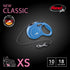 FLEXI New Classic Retractable Dog Leash (Cord), Ergonomic, Durable and Tangle Free Pet Walking Leash for Dogs Up to 18 lbs, 10 ft, Extra Small, Blue