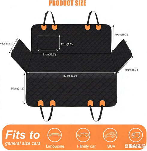 JHWSXWAWJ Hammock 400LBS,for Large Dog Car Seat Cover for Back Seat with Mesh Viewing Window, Waterproof Quilted Style