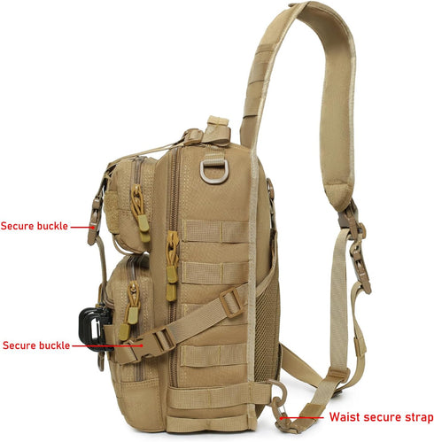Lemubeane Backpack Pack Pack Tactical Sling Bag Military Rover Shoulder Sling EDC Molle Assault Range Bag Crossbody