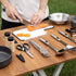 Odoland 14pcs Camping Cookware Set, Stainless Steel Cooking Utensils in Portable Carry Case for Outdoor Use