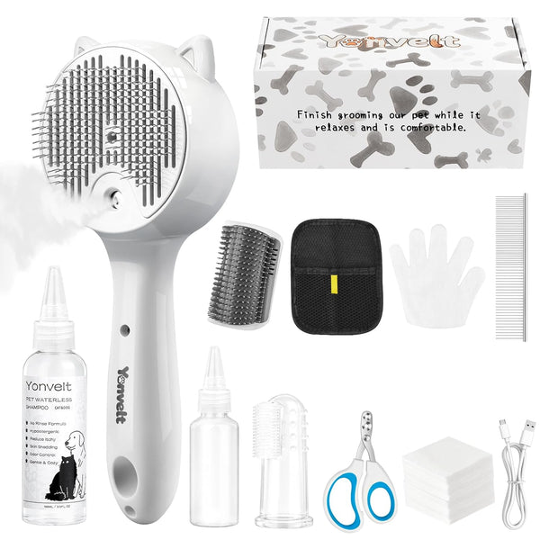 Yonvelt 10Pcs Mist Spray Brush Kit for Cats & Dogs, Hair Health &