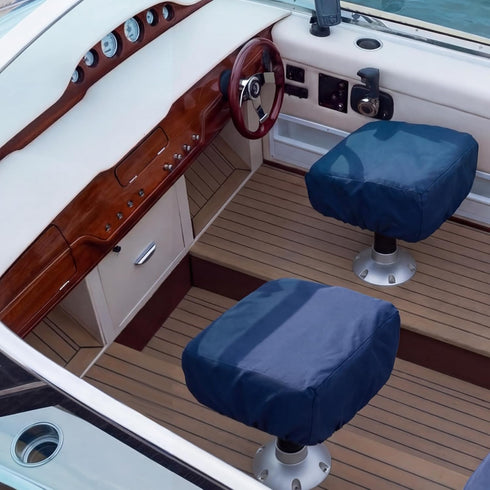 CrystalSylara 2 600d Pcs Boat Seat Covers Waterproof Oxford Pontoon Captain Chair Covers, Fabric Folding Cover