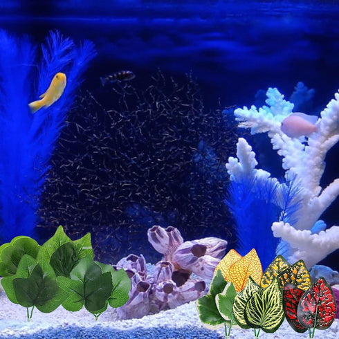 2PCS Betta Fish Tank Decorations, Leaf Hammock Spawning Pad for Aquatic Plant Aquariums.