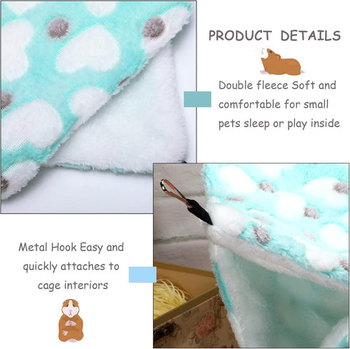 Boao 2 Pcs Guinea Pig Rat Hammock for Small Animals, Hanging Accessories for Guinea Pig, Hamster
