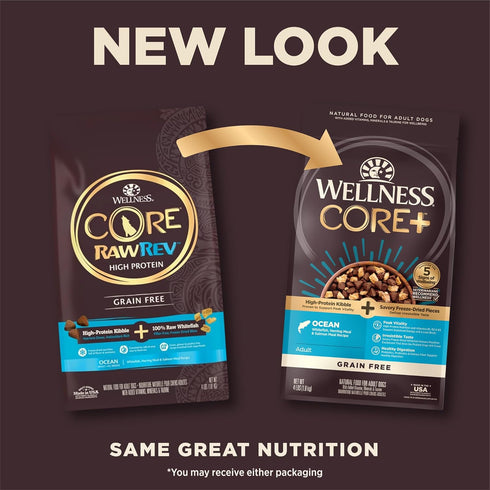 Wellness CORE RawRev Grain-Free Dry Dog Food, Natural Ingredients, Made in USA with Real Freeze-Dried Meat (Adult,