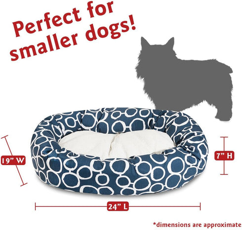 Majestic Pet 24" Fusion Navy Sherpa Bagel Bed