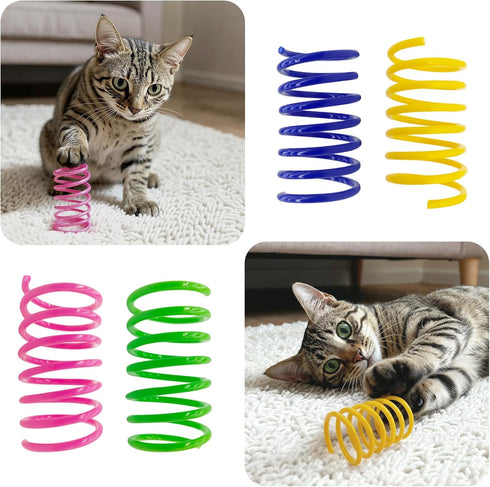 30 Pack AGYM Cat Toys for Indoor Cats, Interactive Cat Spring Toys, Durable Colorful Plastic Spiral Springs for Kitten