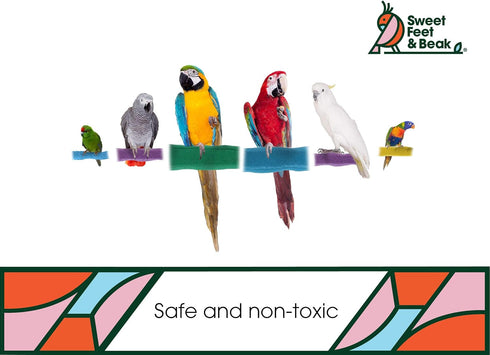 4.5" Sweet Feet and Beak Comfort Grip Safety Perch for Bird Cages - Pedicure Perch for Birds to Keep Nails and Beaks