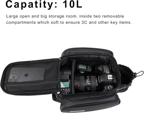 Rhinowalk Bike Trunk Bag 10L, Bicycle Pannier Rear Rack Carrier Bag with Rain Cover